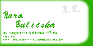 nora bulicska business card